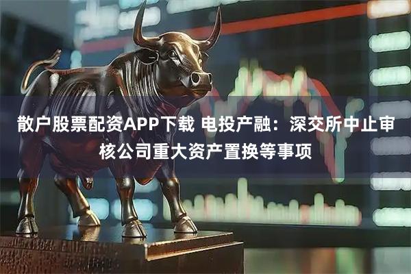 散户股票配资APP下载 电投产融：深交所中止审核公司重大资产置换等事项