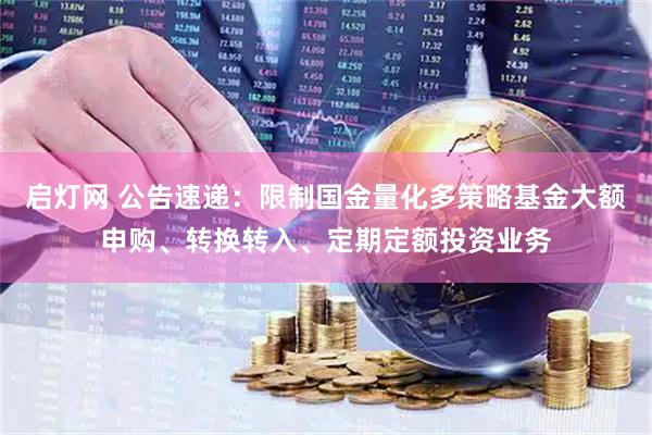 启灯网 公告速递：限制国金量化多策略基金大额申购、转换转入、定期定额投资业务