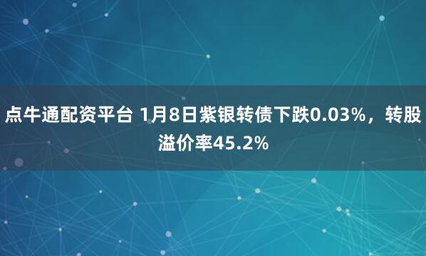 点牛通配资平台 1月8日紫银转债下跌0.03%，转股溢价率45.2%